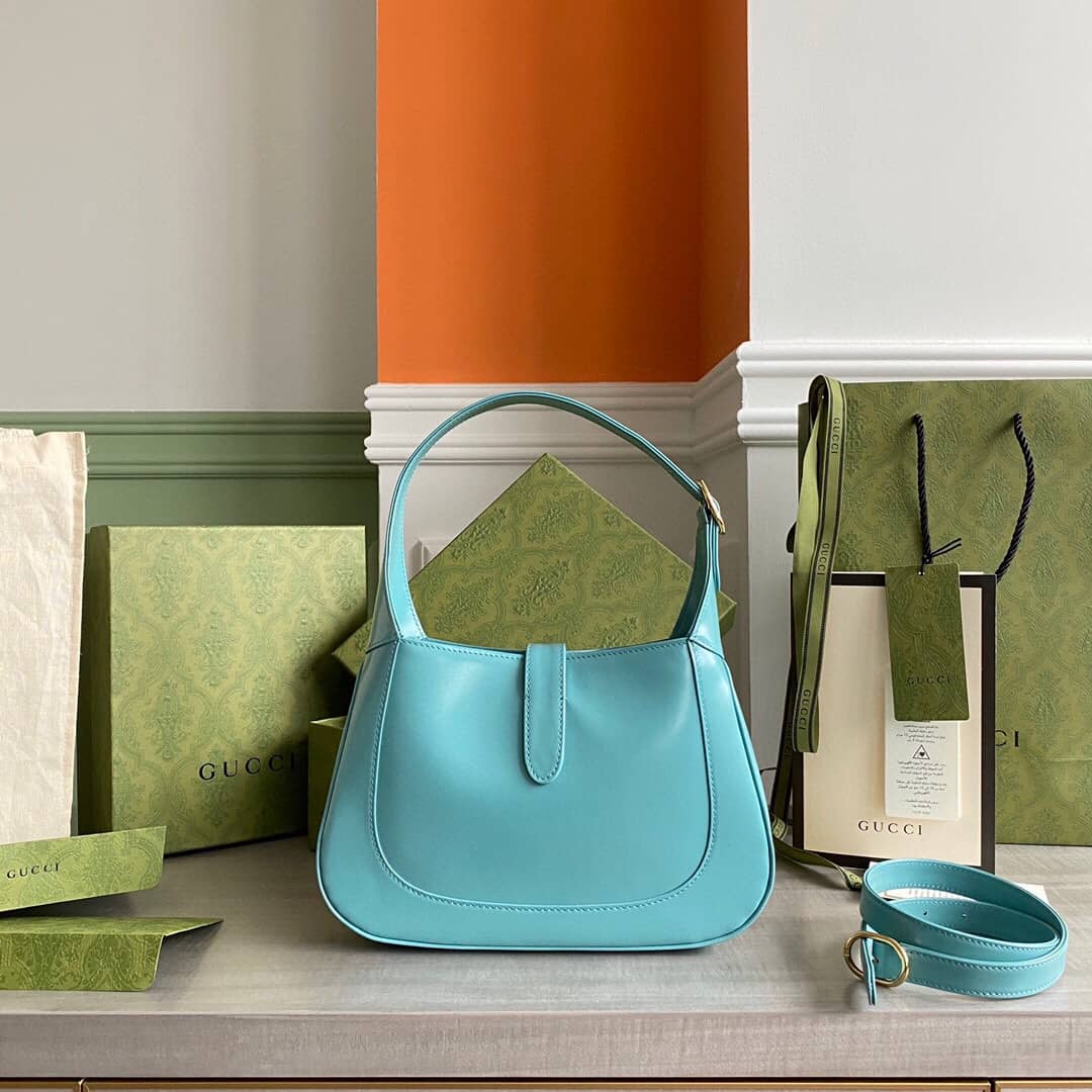 Gvc*1 GG Jackie 1961 Small Hobo Shoulder Bag Replica Blue 636709