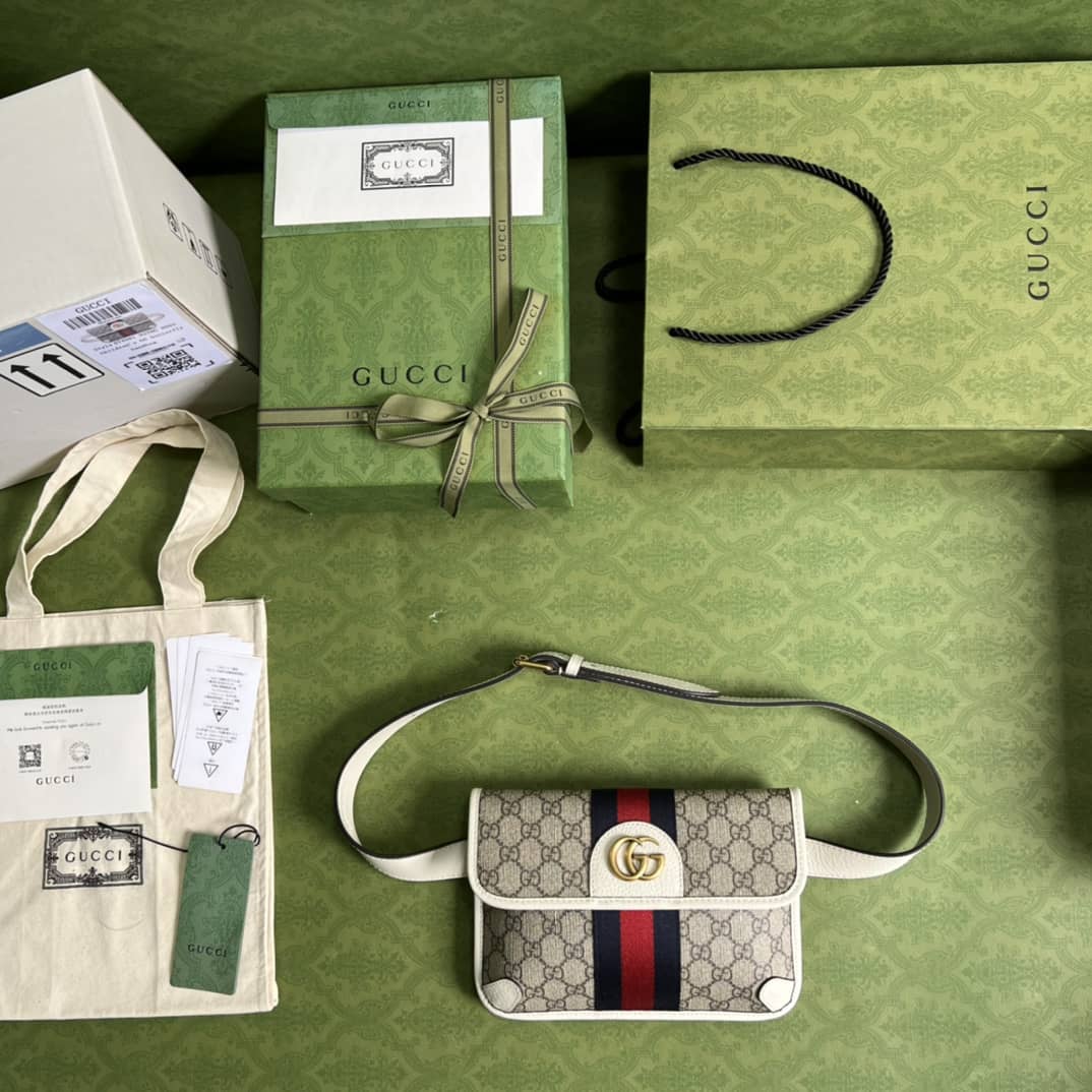 Gvc*1 Ophidia White 674081 Replica Belt Bag