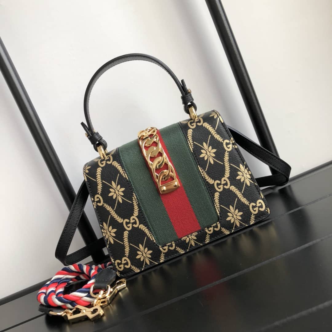 Gvc*1 Sylvie Leather Mini Shoulder Bag Replica White Black 470270