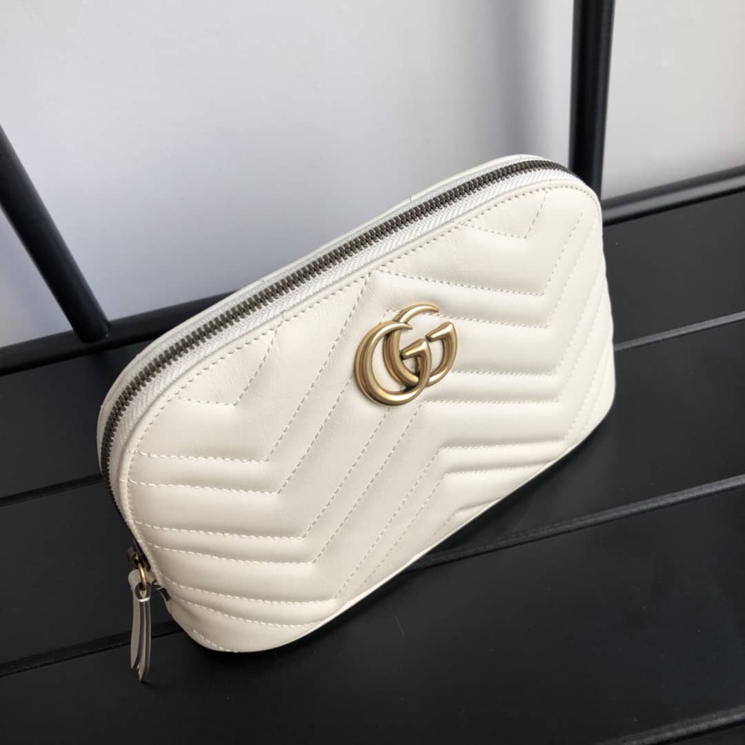 Gvc*1 GG Marmont Quilted Vanity Bag Replica White 625690
