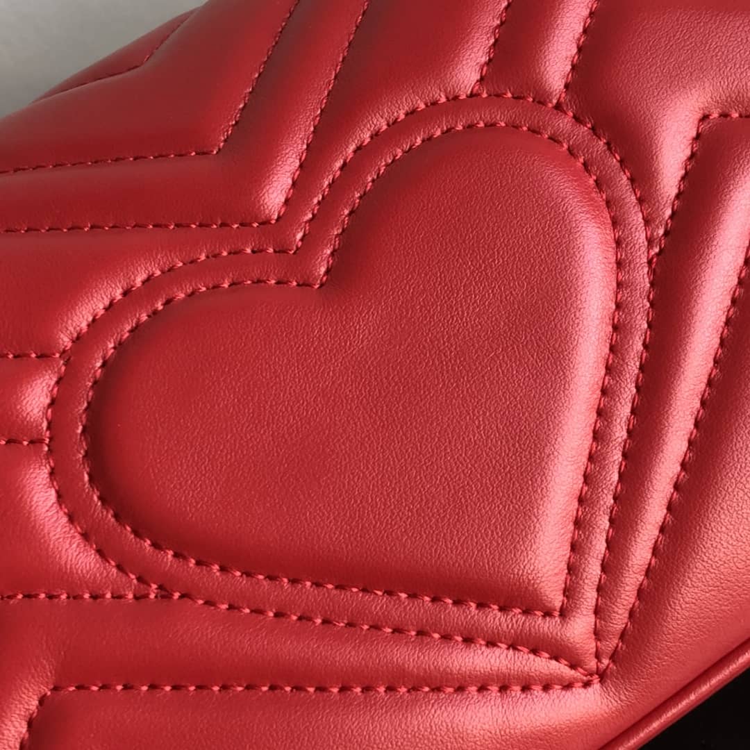 Gvc*1 GG Marmont Mini Matelasse Shoulder Bag Replica Red 446744