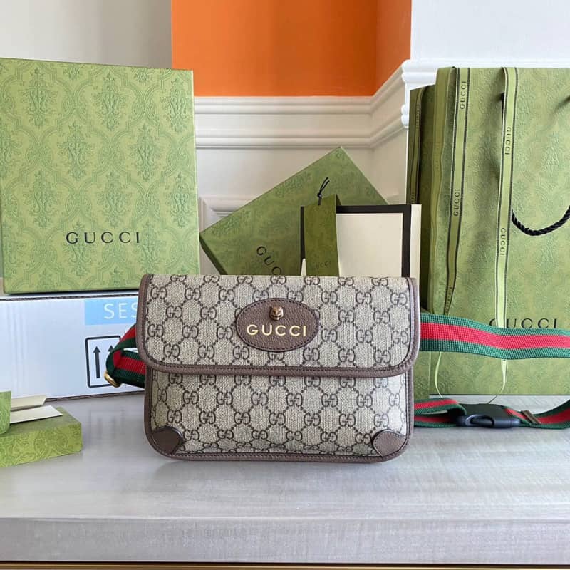 Gvc*1 Neo Vintage GG Svp*me Belt Bag Replica Brown 493930