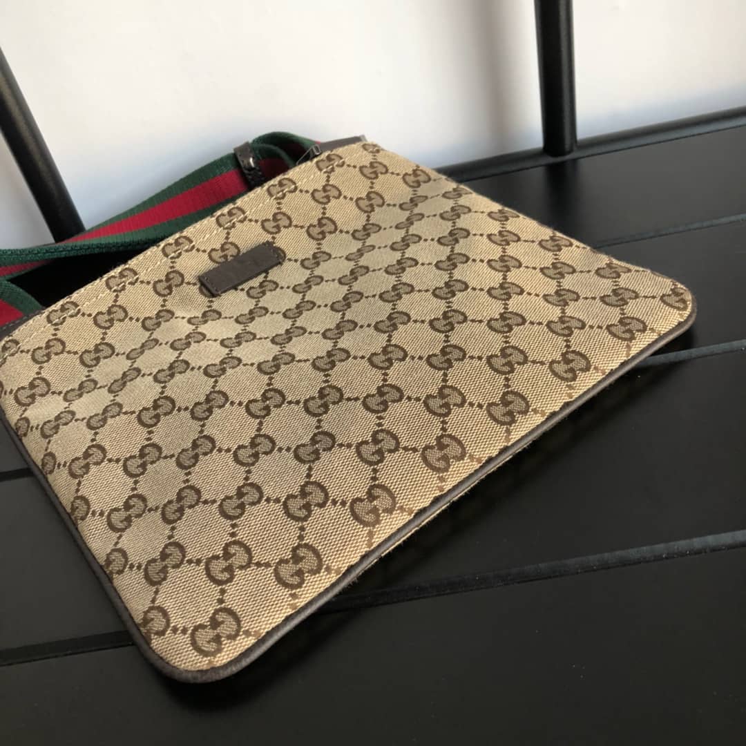 Gvc*1 GG Monogram Canvas Web Small Messenger Bag Replica 146309