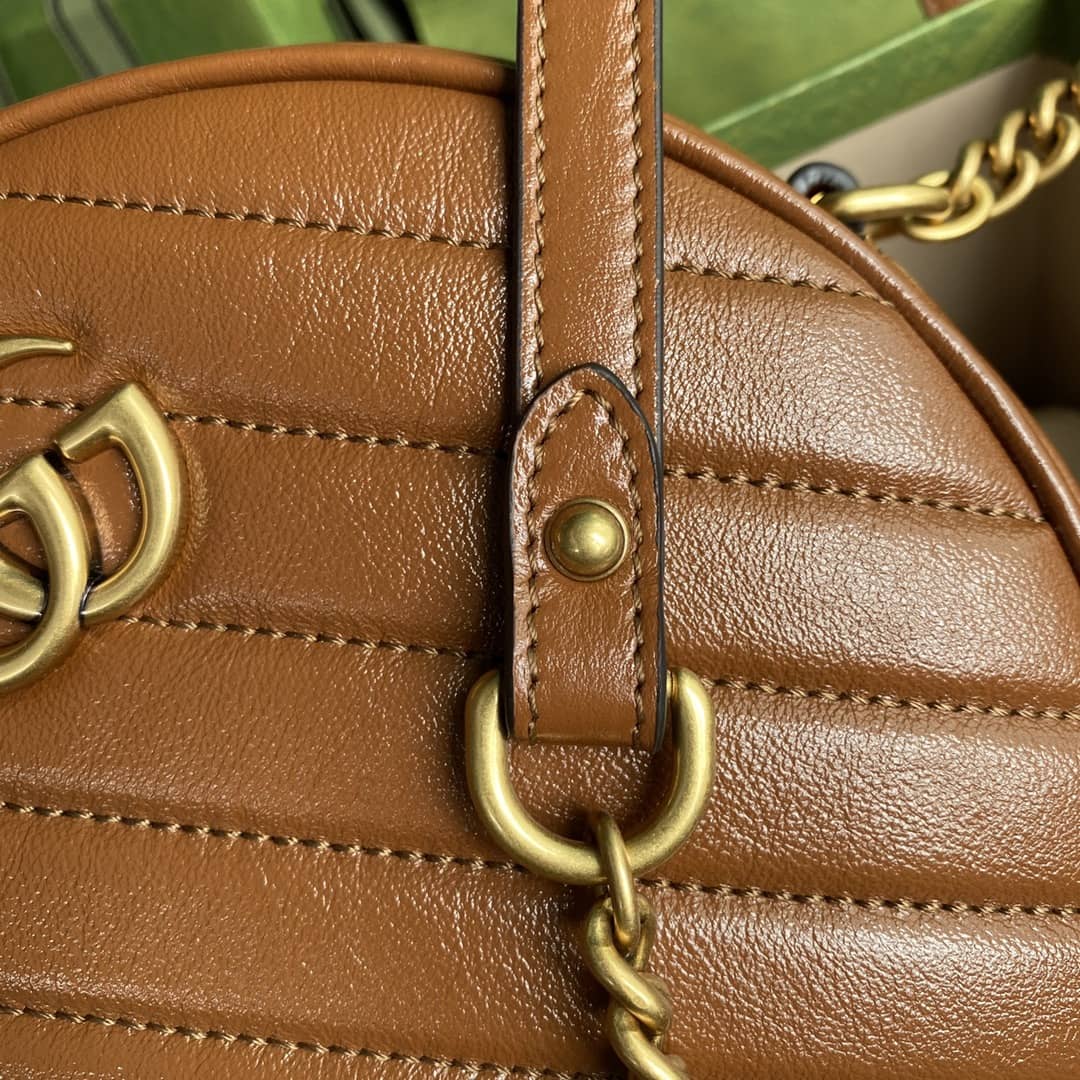 Gvc*1 Crossbody Dupe Marmont GG Matelasse Mini Round 550154