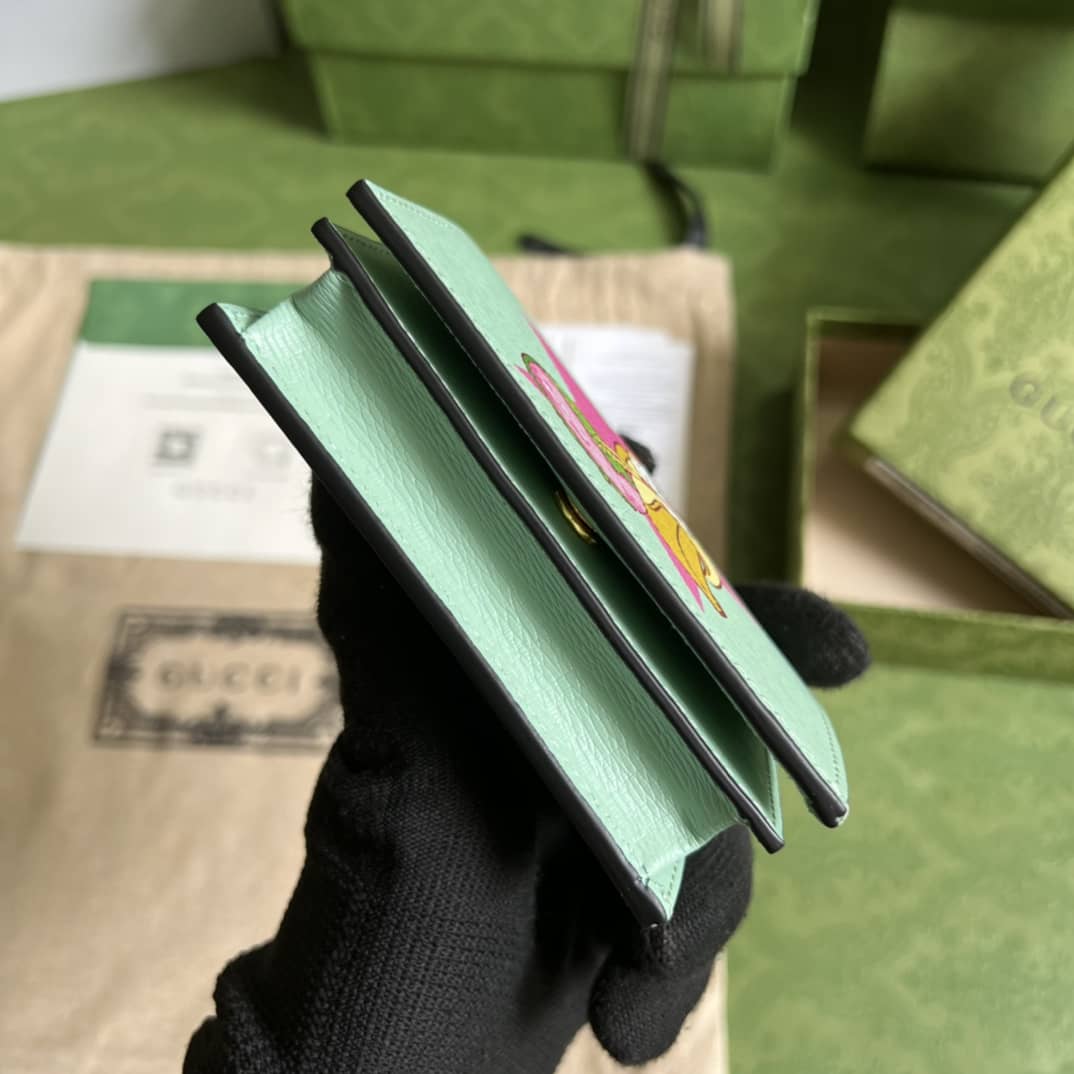 Gvc*1 Star Bananya Print Card Case Pale Green 701009 Replica Wallet