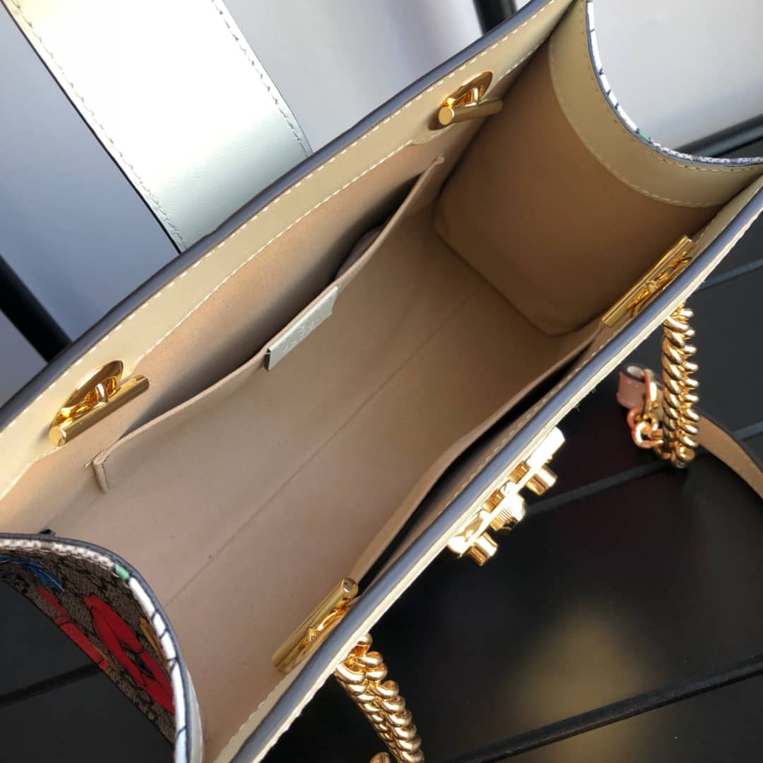 Gvc*1 Padlock Small GG Svp*me Canvas Shoulder Bag Replica Colorful 498156