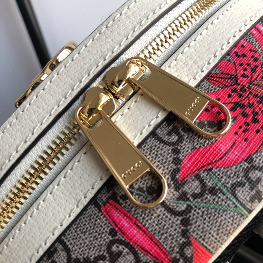 Gvc*1 Ophidia Flora Small GG Svp*me Canvas Replica Backpack Beige 547965