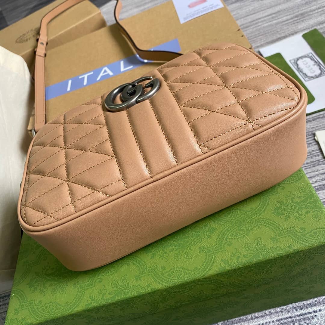 Gvc*1 GG Marmont Small Shoulder Handbag Camera Bag Replica Brown 447632