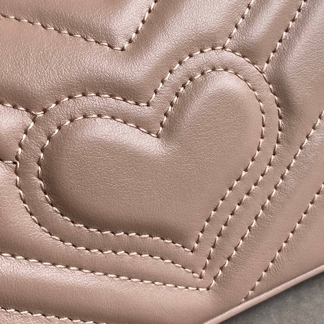 Gvc*1 GG Marmont Matelasse Leather Mini Shoulder Bag Replica Pink 476433