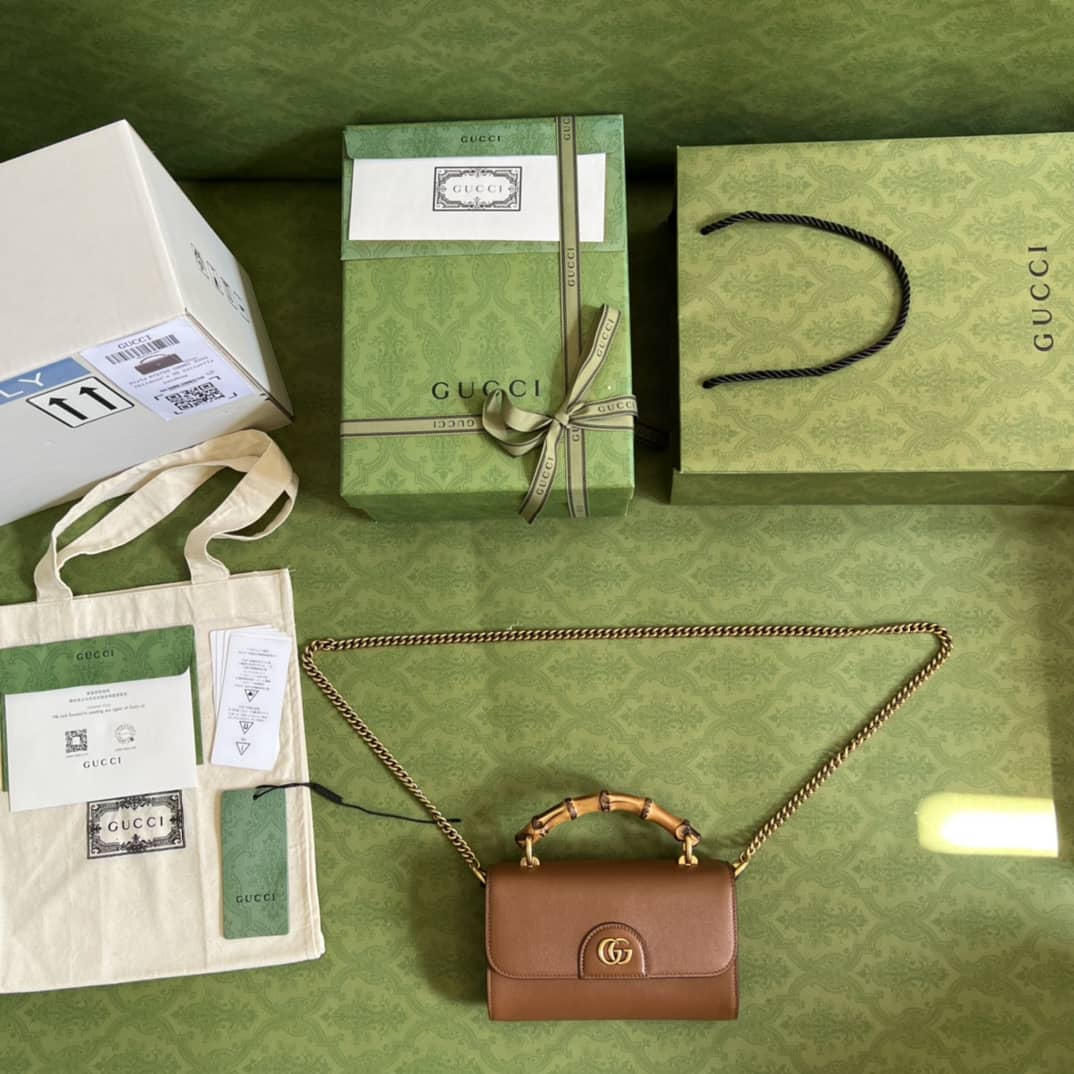 Gvc*1 GG Small Top Handle Tote Bag With Bamboo 675794 Replica