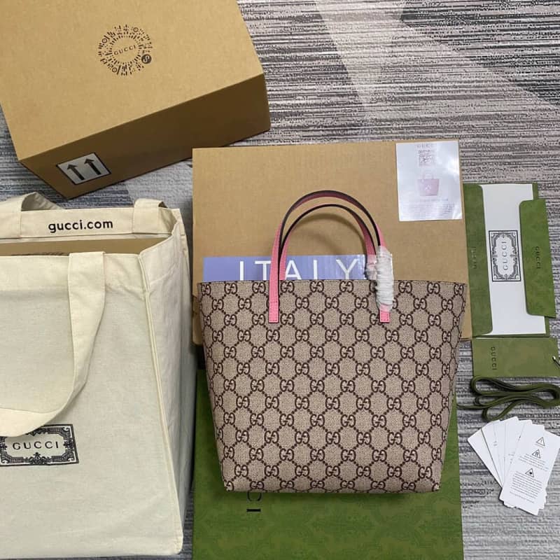 Gvc*1 Children GG Svp*me Canvas Replica Tote Brown 410812