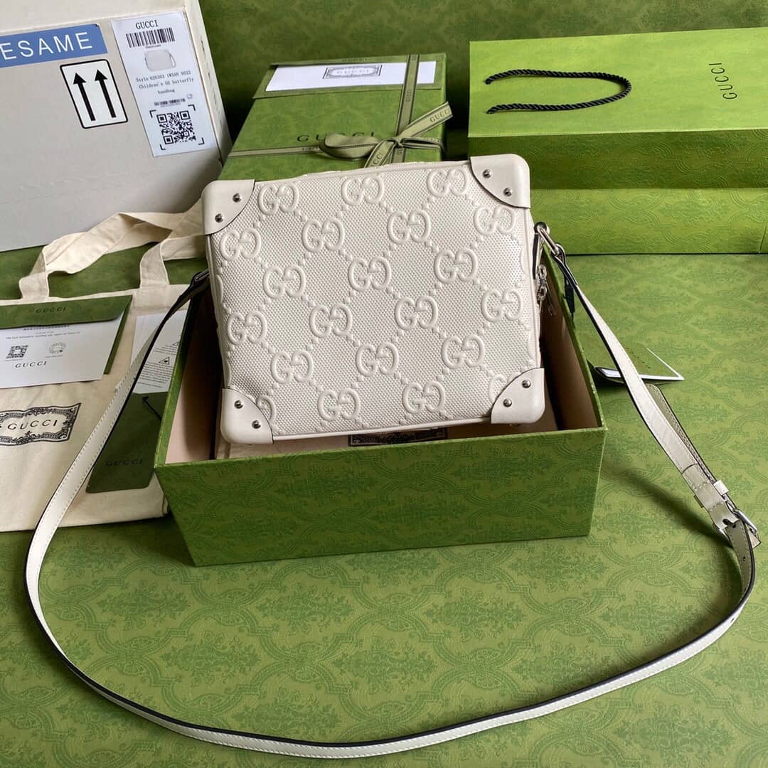 Gvc*1 GG Svp*me Leather Shoulder Bag Replica White 626363