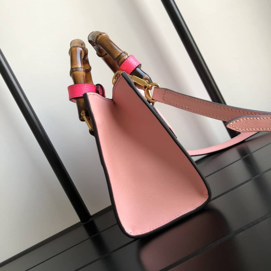 Gvc*1 Diana Mini Bamboo Tote Bag Replica Pink 655661