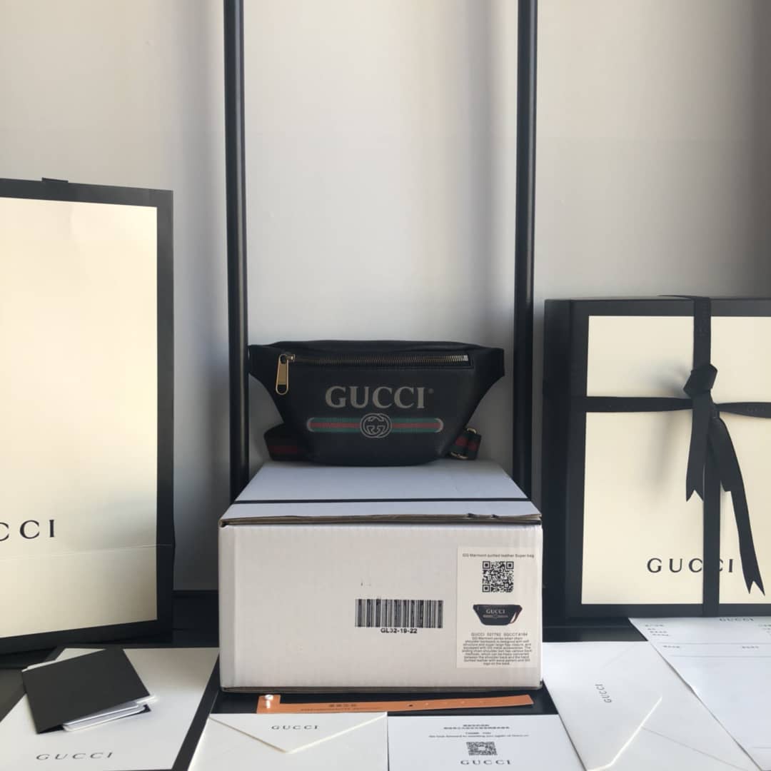 Gvc*1 Print Small Waist Body Belt Bag Replica Black 527792