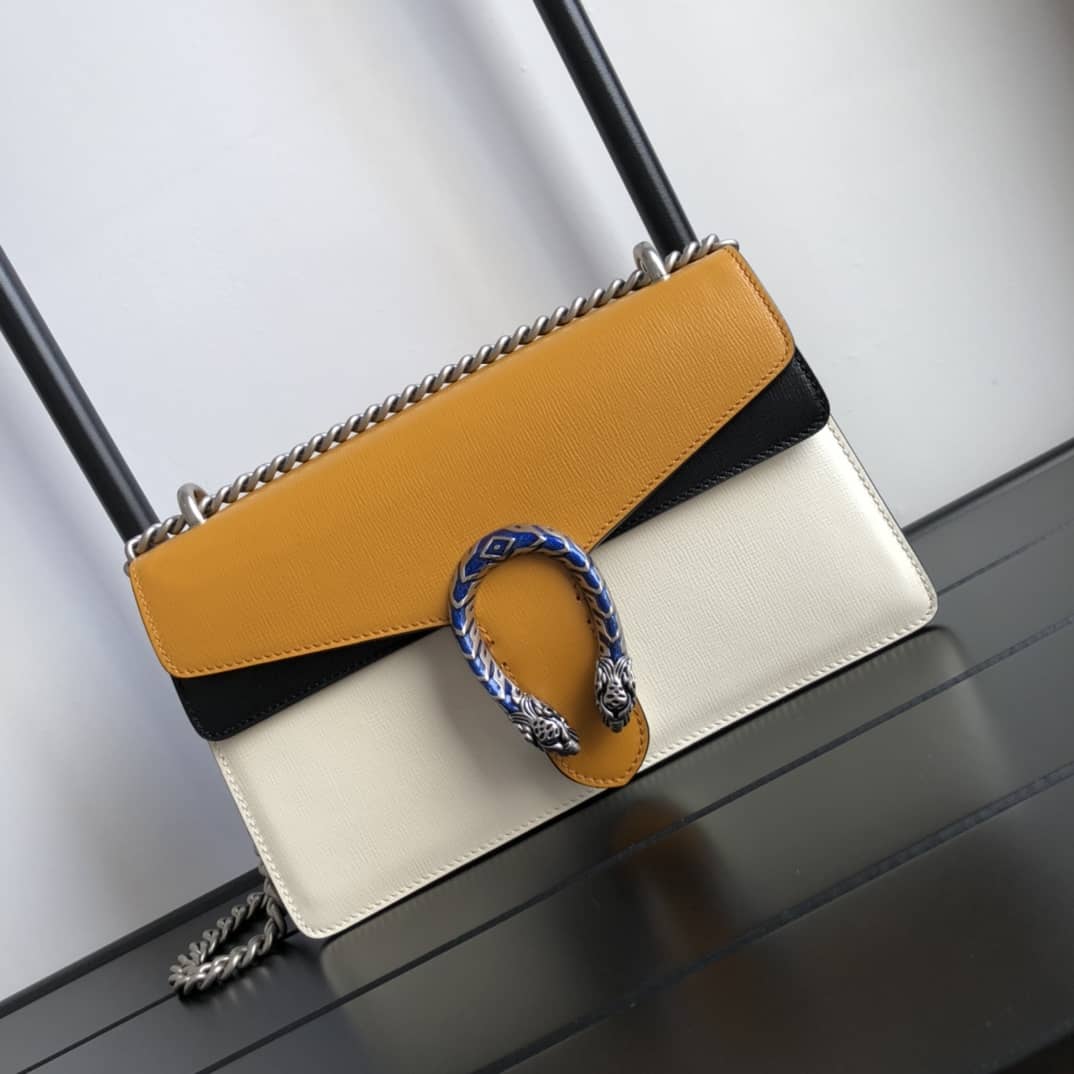 Gvc*1 Dionysus Dupe GG Svp*me Dionysus Chain Shoulder Bag Replica White Yellow 400249