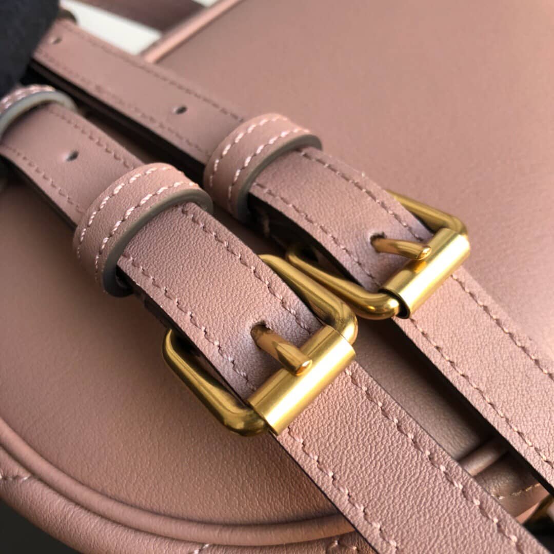 Gvc*1 GG Marmont Matelesse Mini Round Replica Backpack Pink 598594