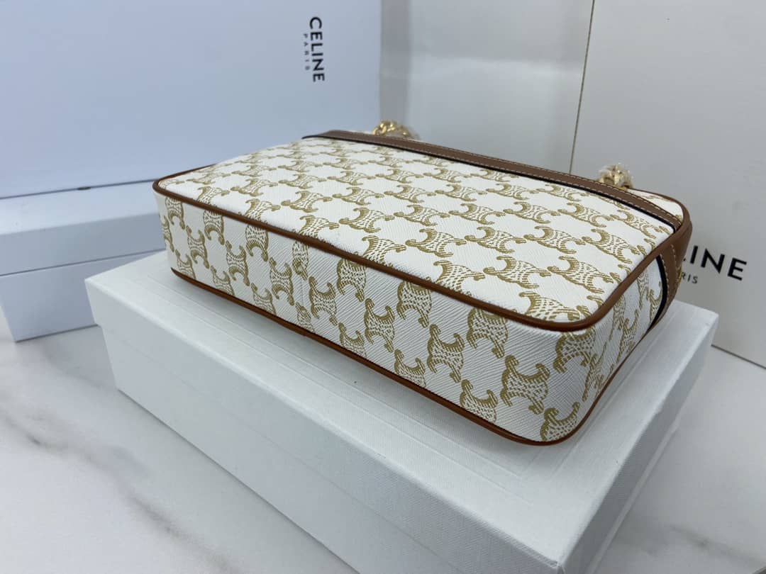 Ce1i*e Bag Dupe Triomphe Canvas Calfskin Small Patapans Bag