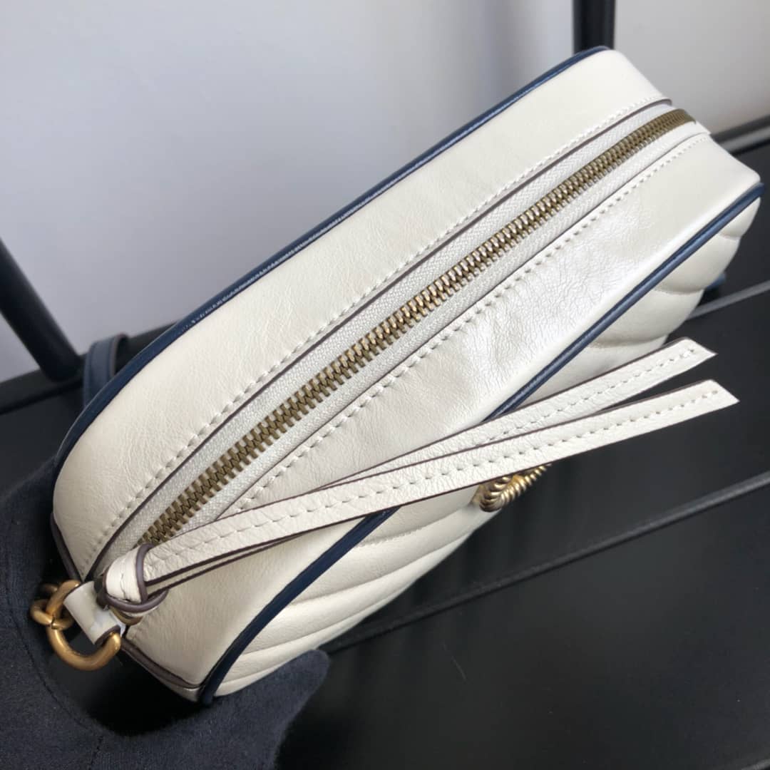 Gvc*1 GG Marmont Small Shoulder Handbag Camera Bag Replica White 447632