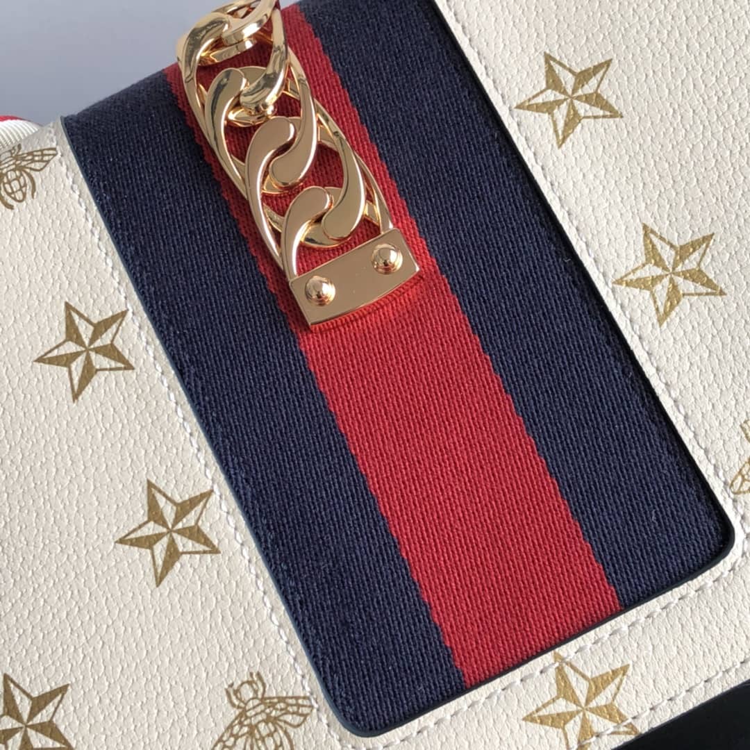 Gvc*1 Sylvie Small Leather Shoulder Bag Replica White 524405