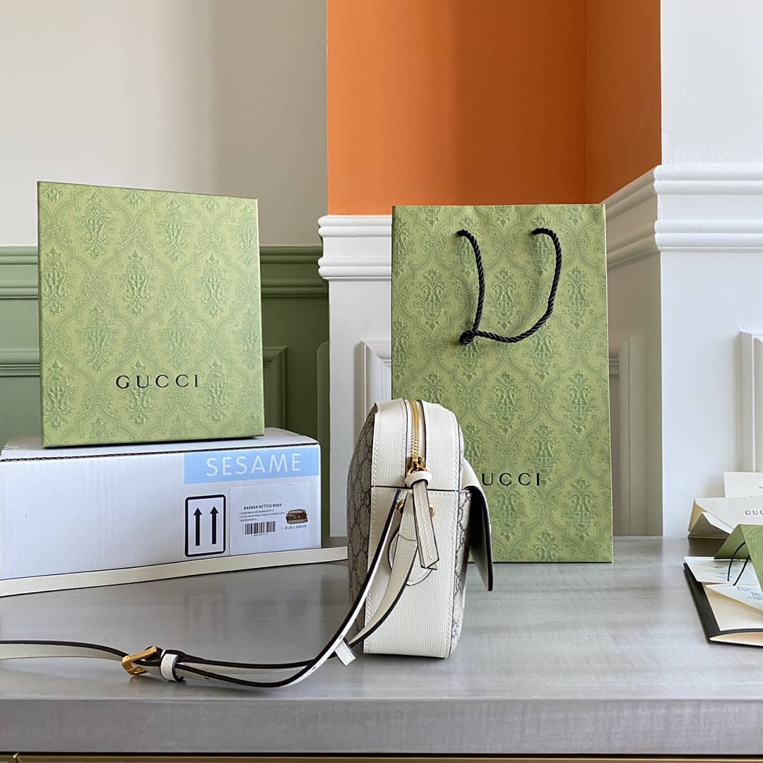 Gvc*1 Horsebit 1955 GG Crossbody Bag Replica Gray White 645454