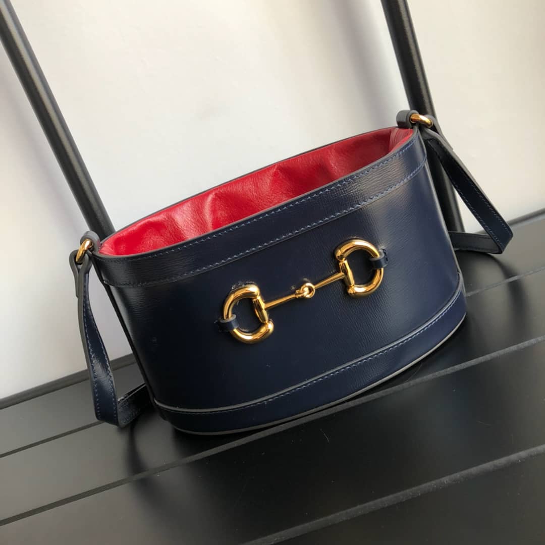 Gvc*1 1955 Horsebit Bucket Bag Replica Red Blue 602118