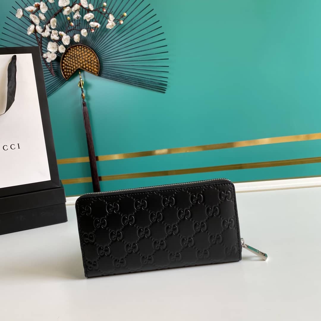 Gvc*1 Signature Zip Around Wallet Black Replica 473928