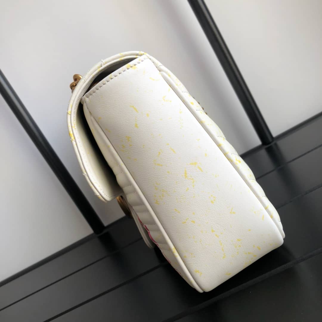 Gvc*1 GG Marmont Matelasse Shoulder Bag Replica White 443497