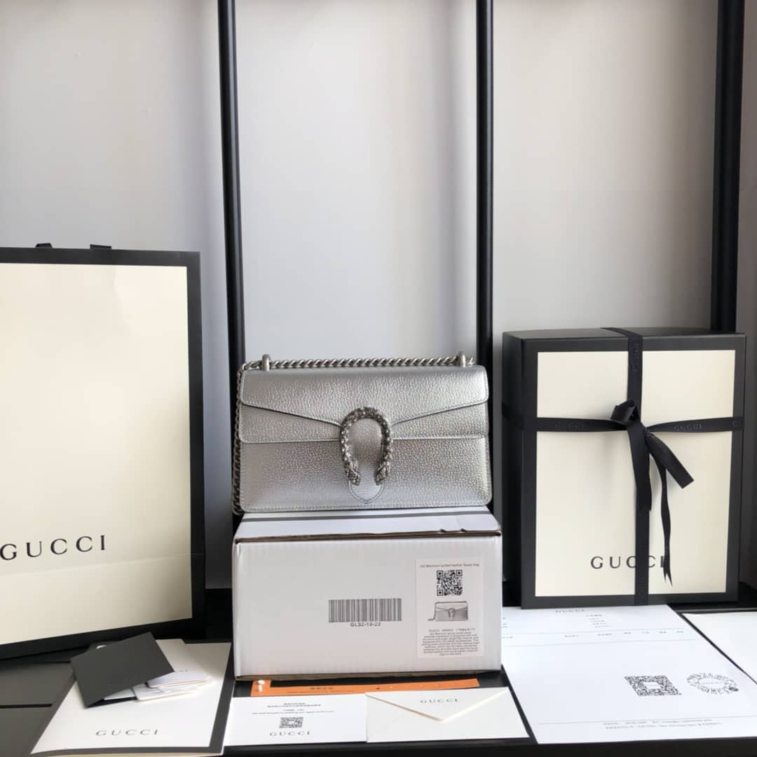 Gvc*1 GG Dionysus Small Shoulder Bag Replica Silver 499623