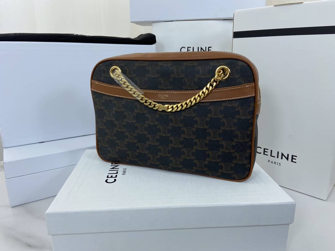 Ce1i*e Bag Dupe Triomphe Canvas Calfskin Small Patapans Bag