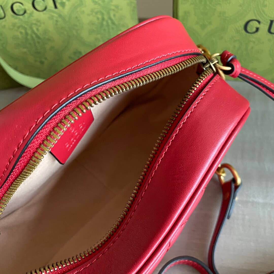 Gvc*1 GG Marmont Matelassé Mini Bag Replica Red 448065