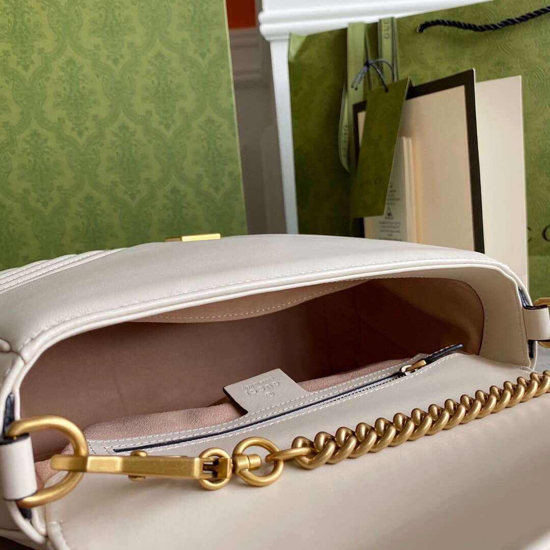 Gvc*1 Marmont Dupe Mini GG Marmont Replica Bag White 498100