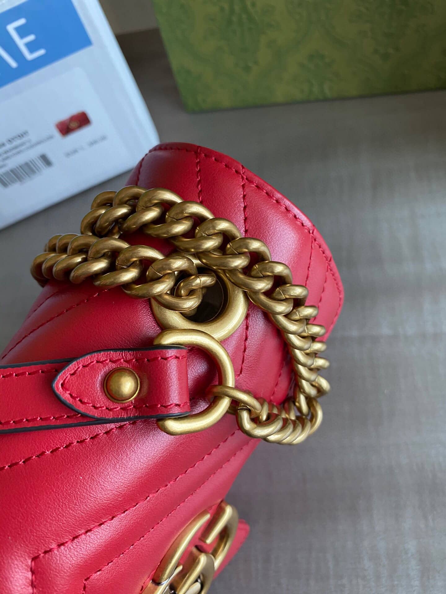 Gvc*1 GG Marmont Mini Matelasse Shoulder Bag Replica Red 446744