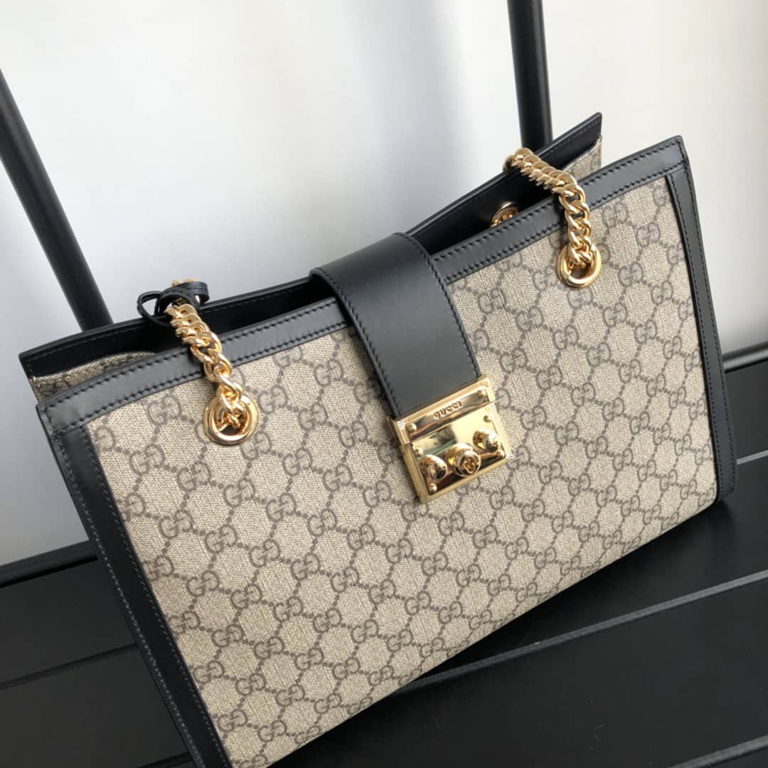 Gvc*1 Padlock Medium GG Svp*me Shoulder Bag Replica Brown Black 479197