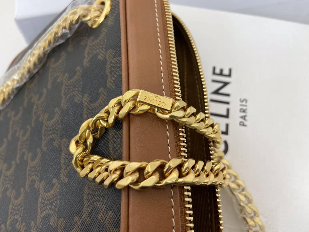 Ce1i*e Bag Dupe Triomphe Canvas Calfskin Small Patapans Bag