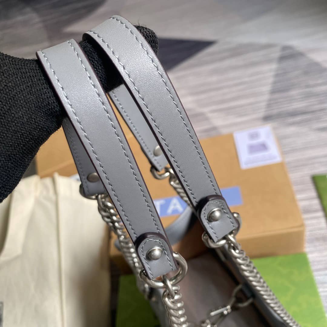 Gvc*1 GG Marmont Small Tote Bag Replica Gray 681483