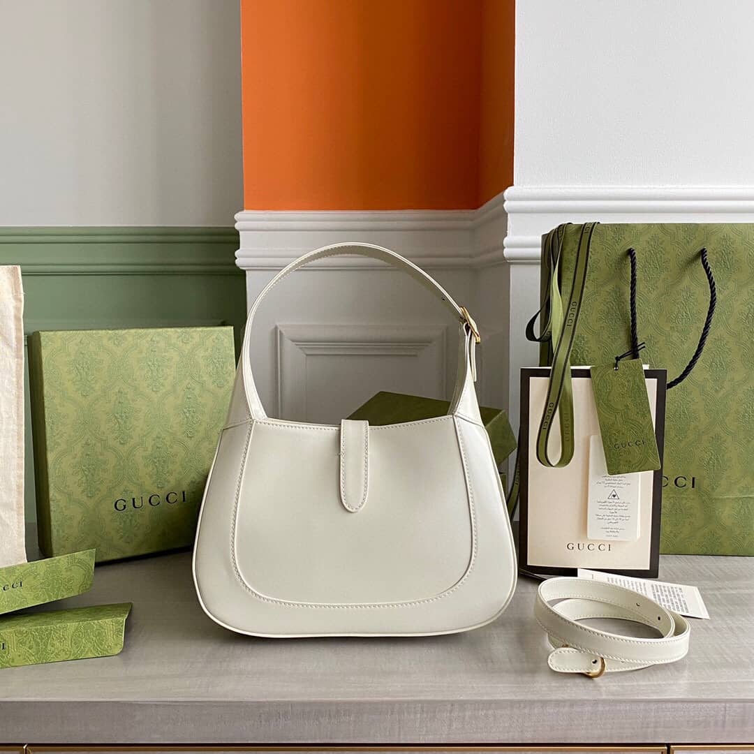 Gvc*1 GG Jackie 1961 Small Hobo Shoulder Bag Replica White 636709