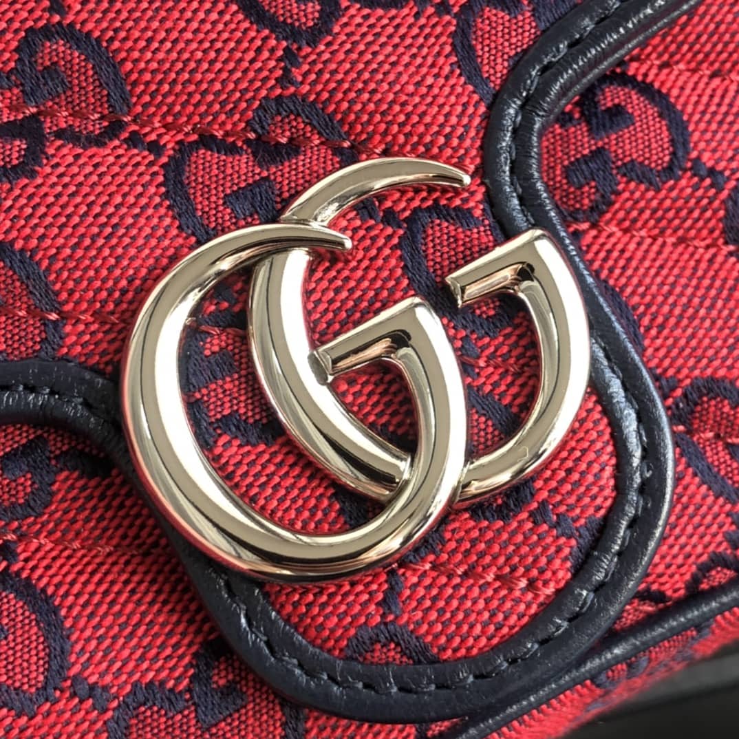 Gvc*1 GG Marmont Matelasse Leather Mini Shoulder Bag Replica Red 476433