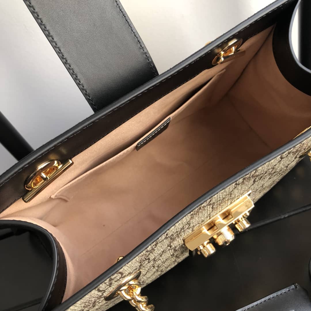 Gvc*1 Padlock Small GG Svp*me Canvas Shoulder Bag Replica Brown 498156