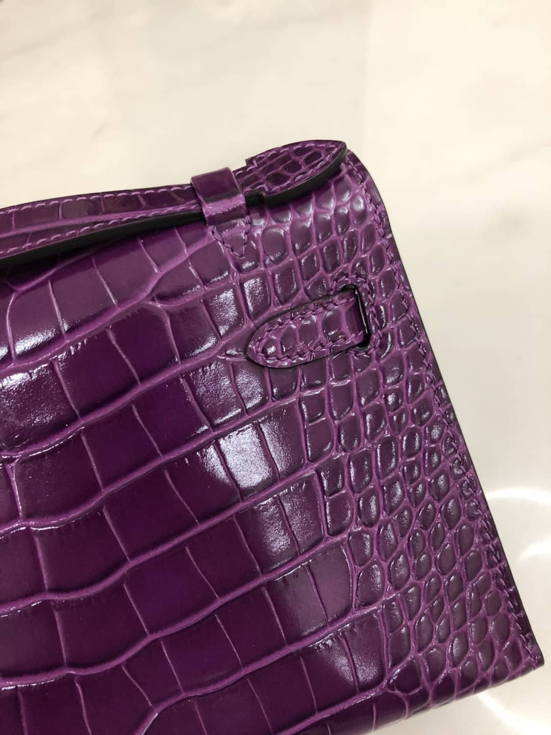 H**me5 Kelly Dupe 22CM Crocodile Shiny Replica Bag