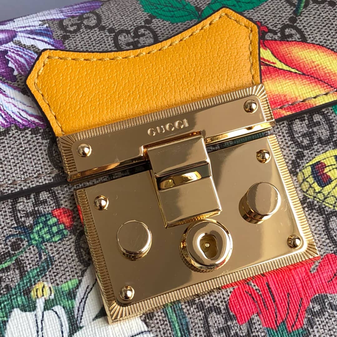 Gvc*1 Padlock GG Small Bamboo Shoulder Bag Replica Yellow 603221