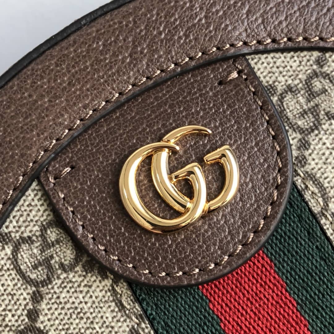 Gvc*1 Ophidia Mini Round Shoulder Bag Replica Brown 550618