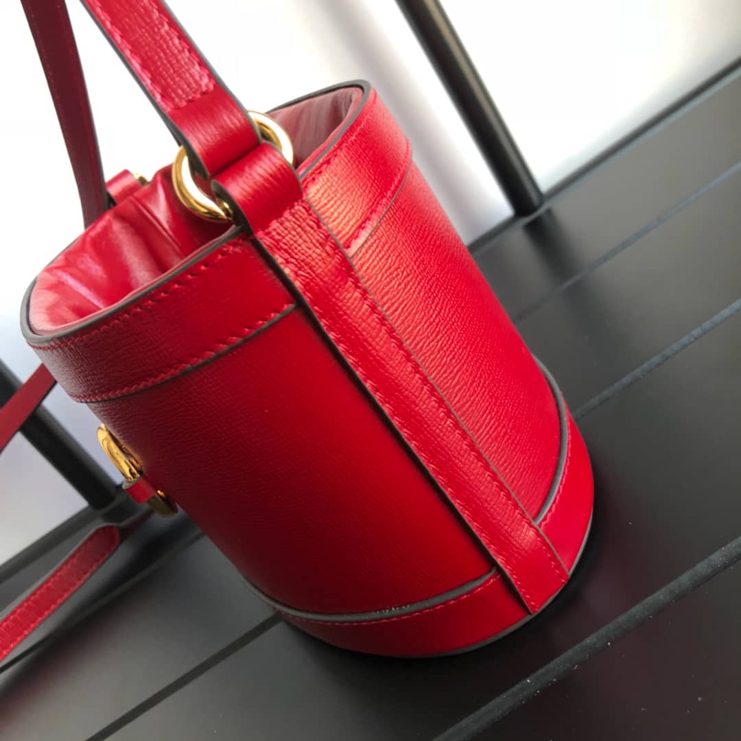 Gvc*1 1955 Horsebit Shoulder Bucket Bag Replica Red 602118