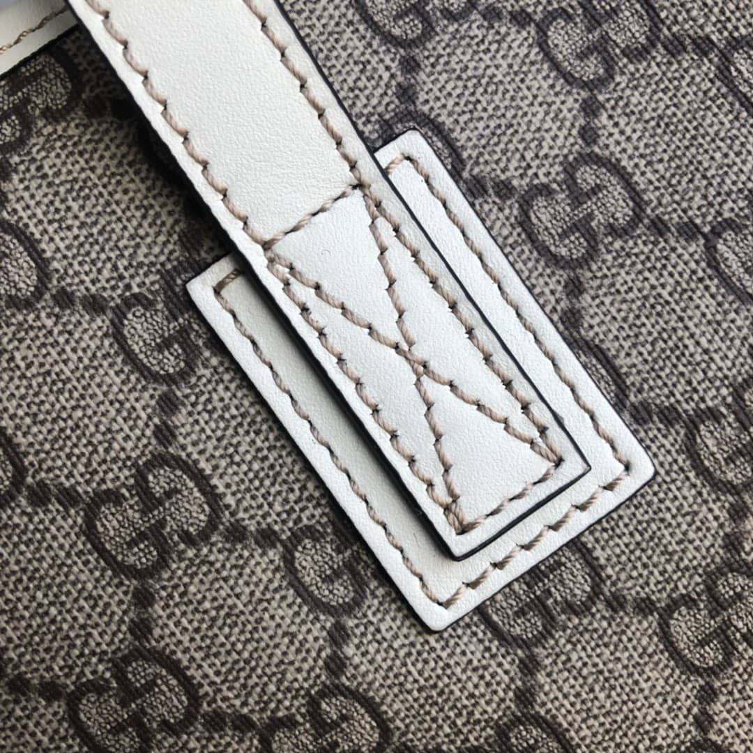 Gvc*1 GG Plus Large Zip Top PVC Replica Tote Gray White 211137