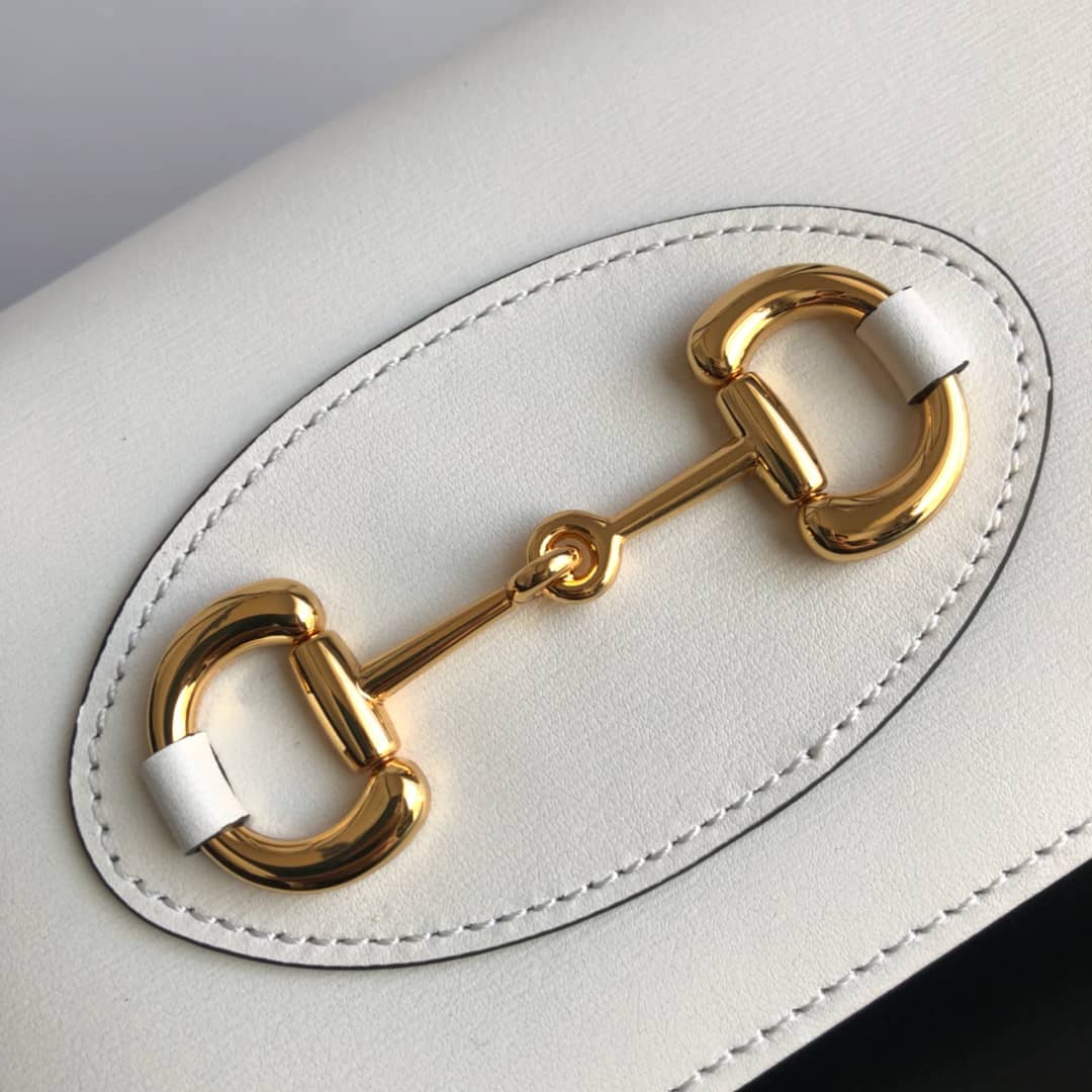 Gvc*1 GG Svp*me Horsebit 1955 Chain Wallet Replica White 621892