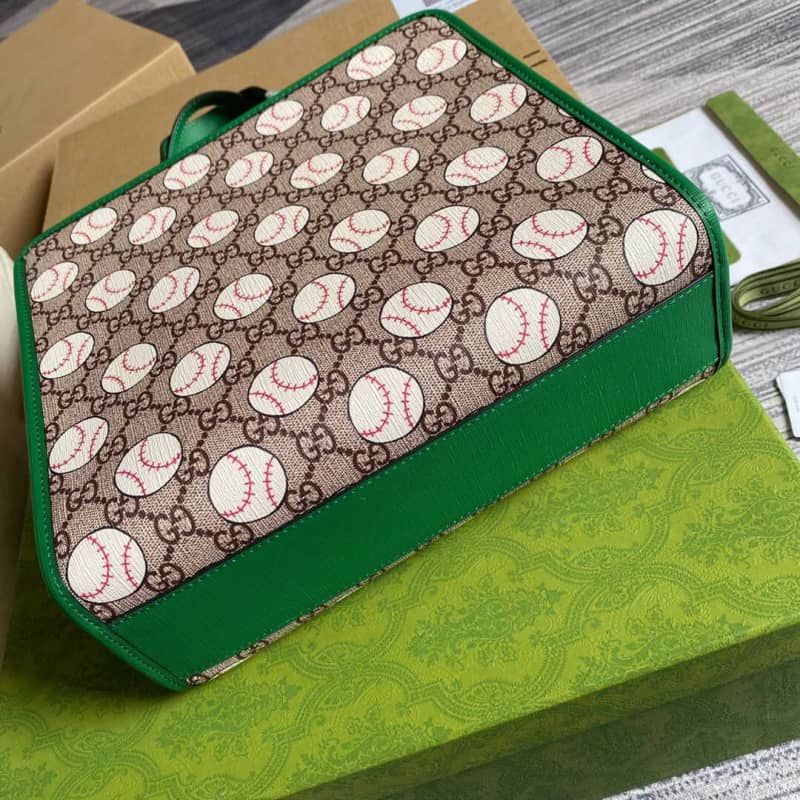 Gvc*1 GG Svp*me Kids Girl Tote Replica Green 605614