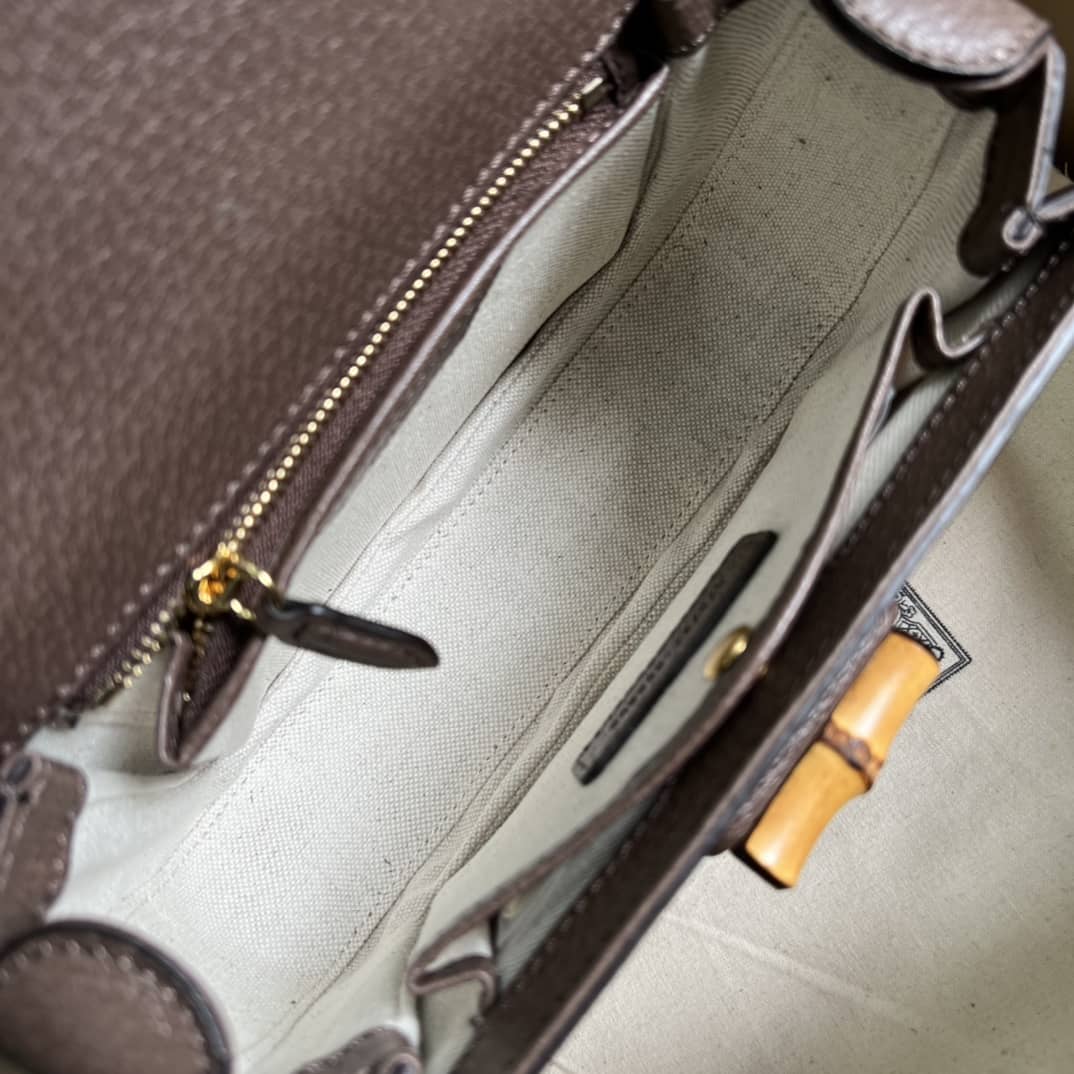 Gvc*1 Small Jumbo GG Shoulder Bag With Bamboo Dark Coffee 675797 Replica