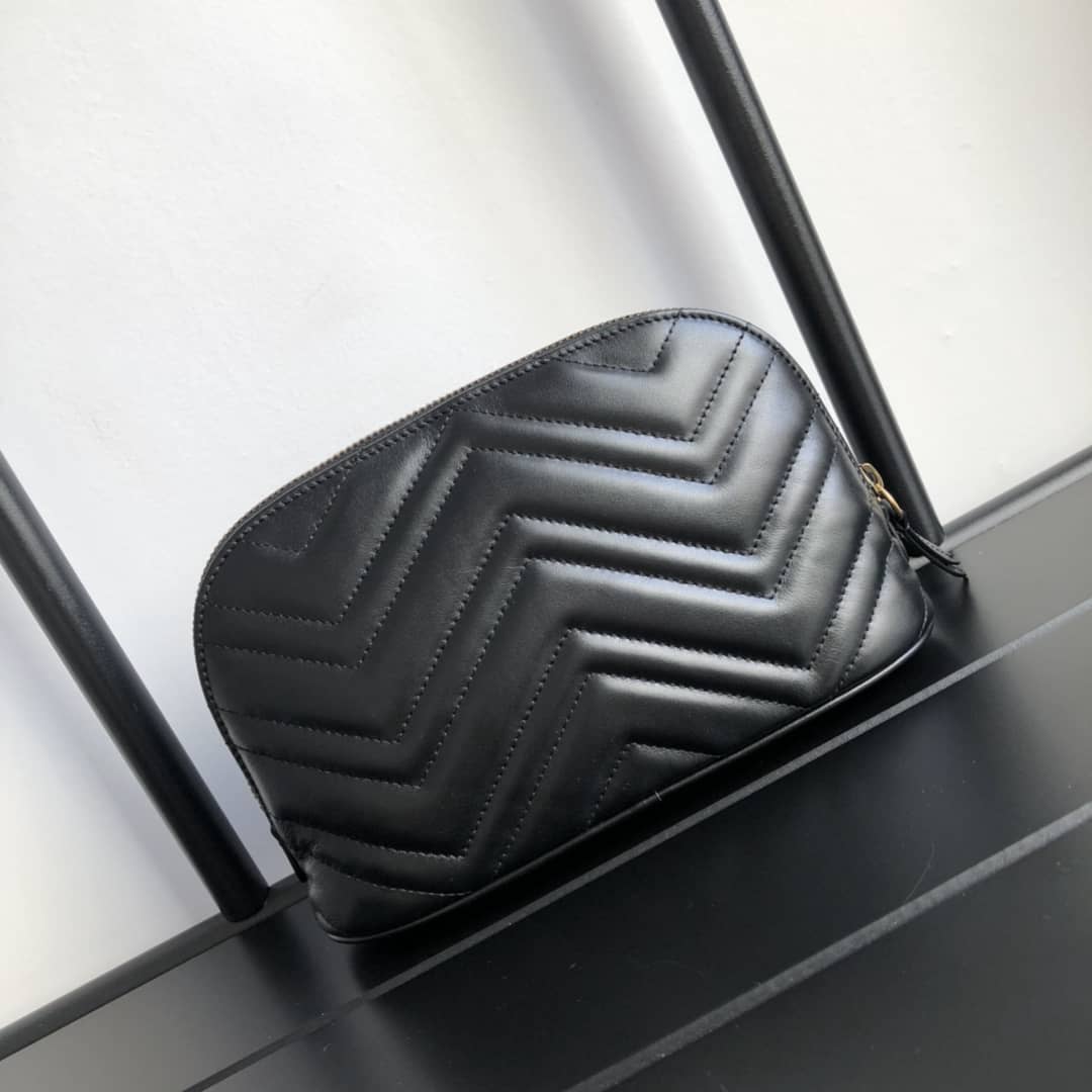 Gvc*1 GG Marmont Quilted Vanity Bag Replica Black 625690