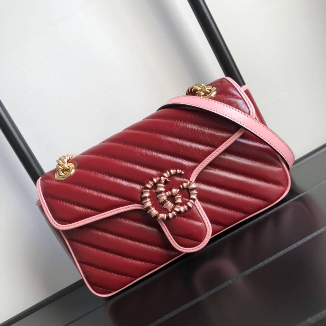 Gvc*1 GG Marmont Matelasse Shoulder Bag Replica Red 443497