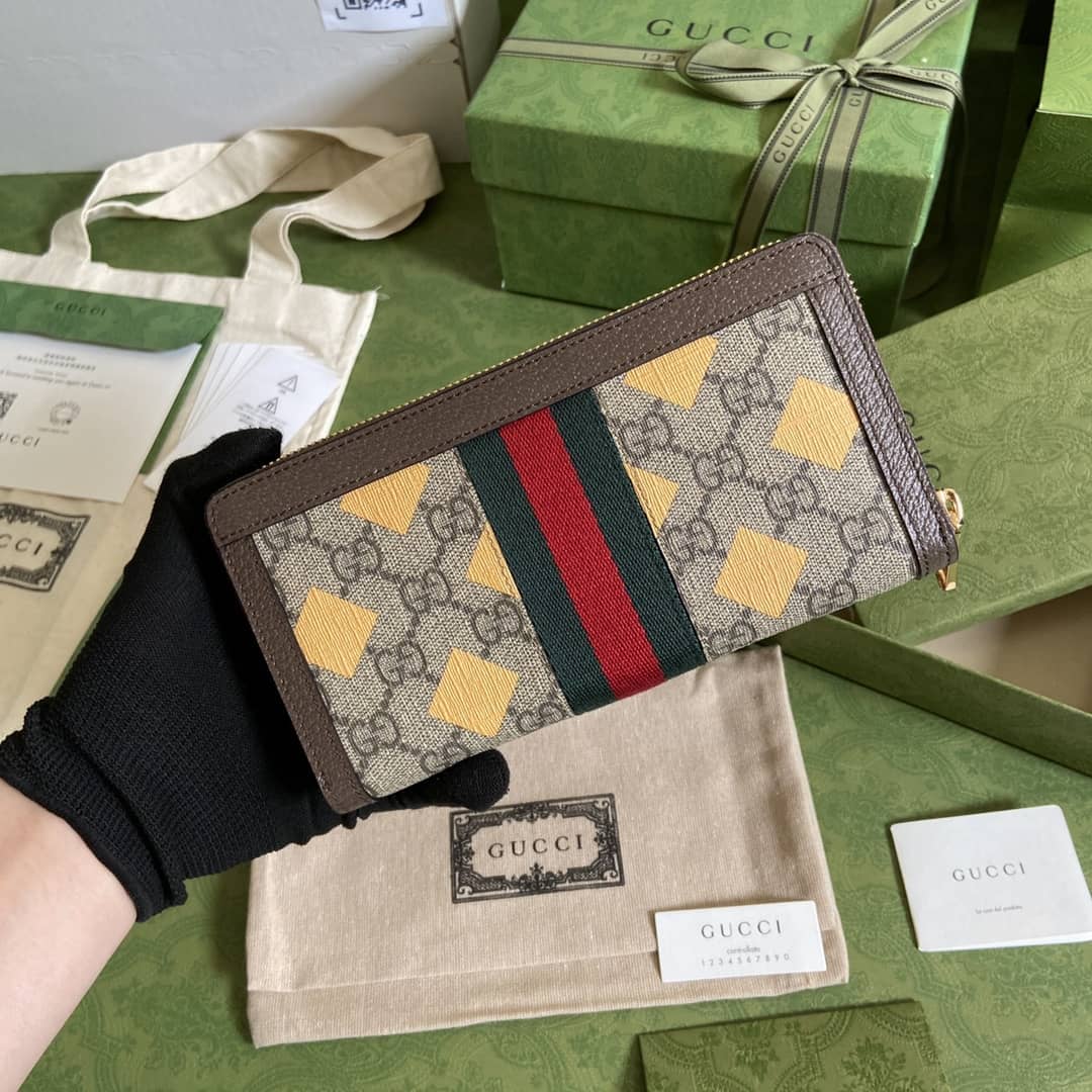 Gvc*1 Ophidia GG Zip Around Wallet 523154 Replica