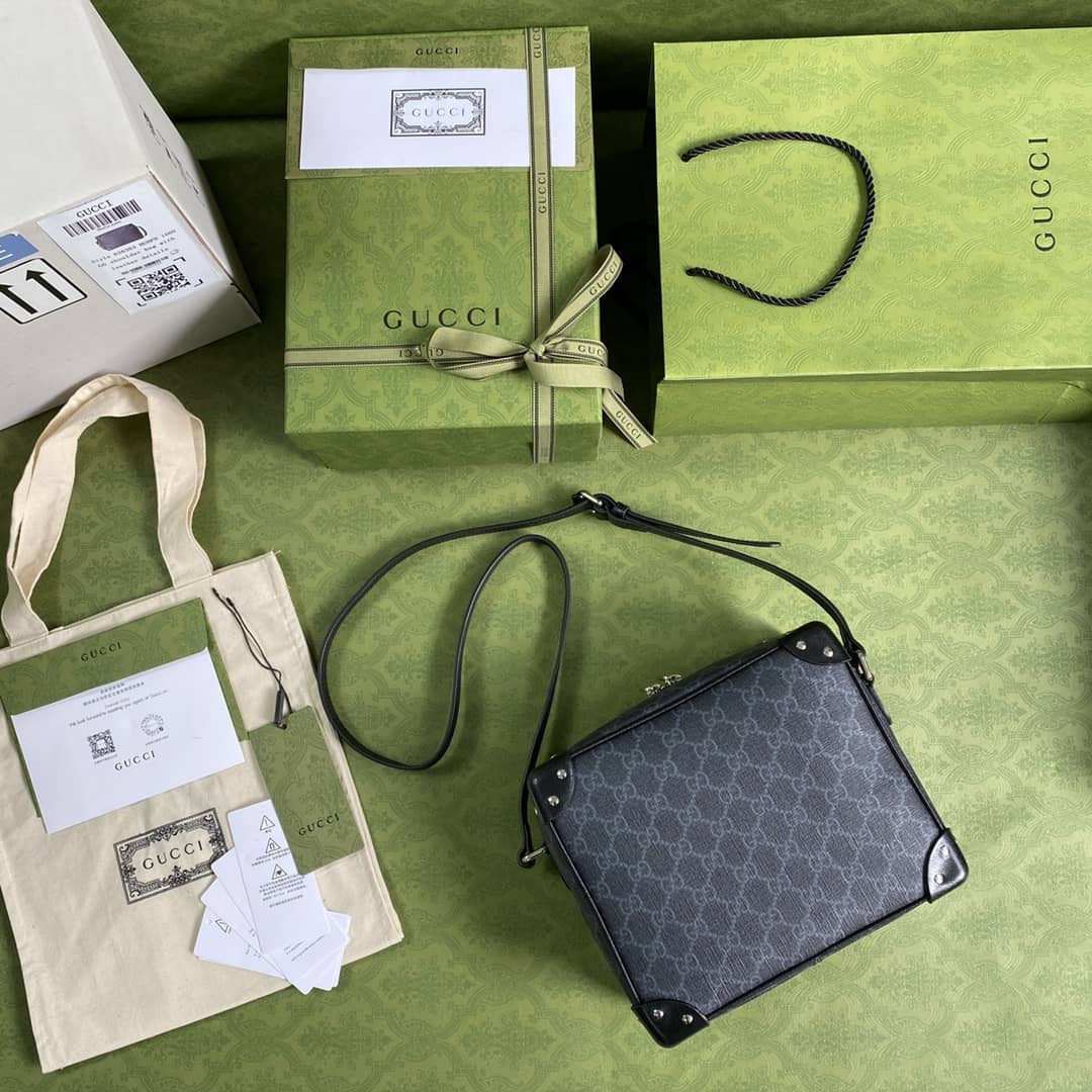 Gvc*1 Svp*me GG Leather Square Shoulder Bag Replica 626363